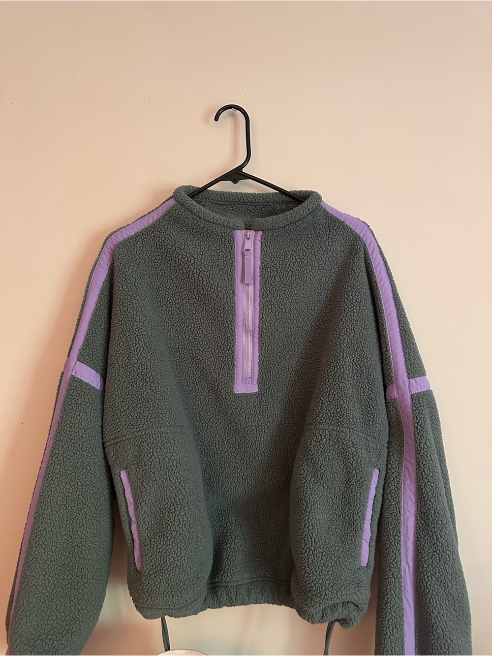 Free People inspired Fleece Sherpa Half Zip